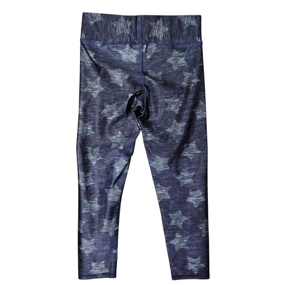 Terez Workout Leggings Size Small Blue and Lighter Blue Stars Print Made in USA - Picture 4 of 7